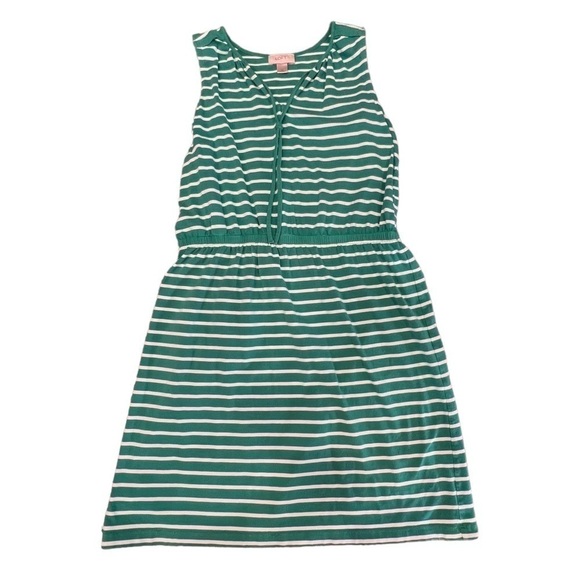 Ann Taylor LOFT Green & White Striped Dress, Summer Dress, Size Medium - Picture 1 of 13